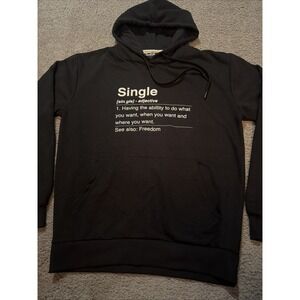Denim & Flower Ricky Singh Single Freedom Hoodie Men's Large NWT Graphic Black